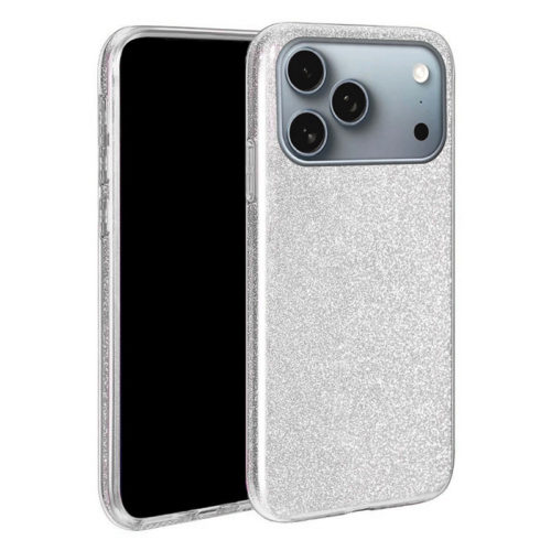 Оригинален калъф с кристали за iPhone 18 Pro сребърен