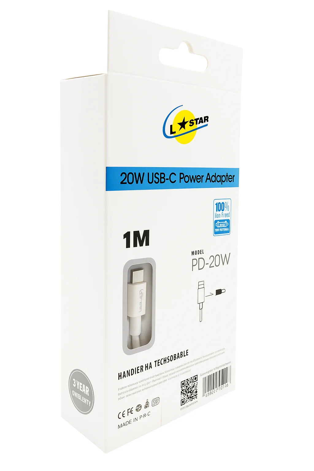 PD 20W 2в1 L✮STAR USB-C адаптер с кабел за USB-C към Lightning