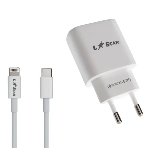 PD20W L✮STAR 2в1 TC-11 FAST 2изх. USB-C + QC3.0 Type-C към Lightning