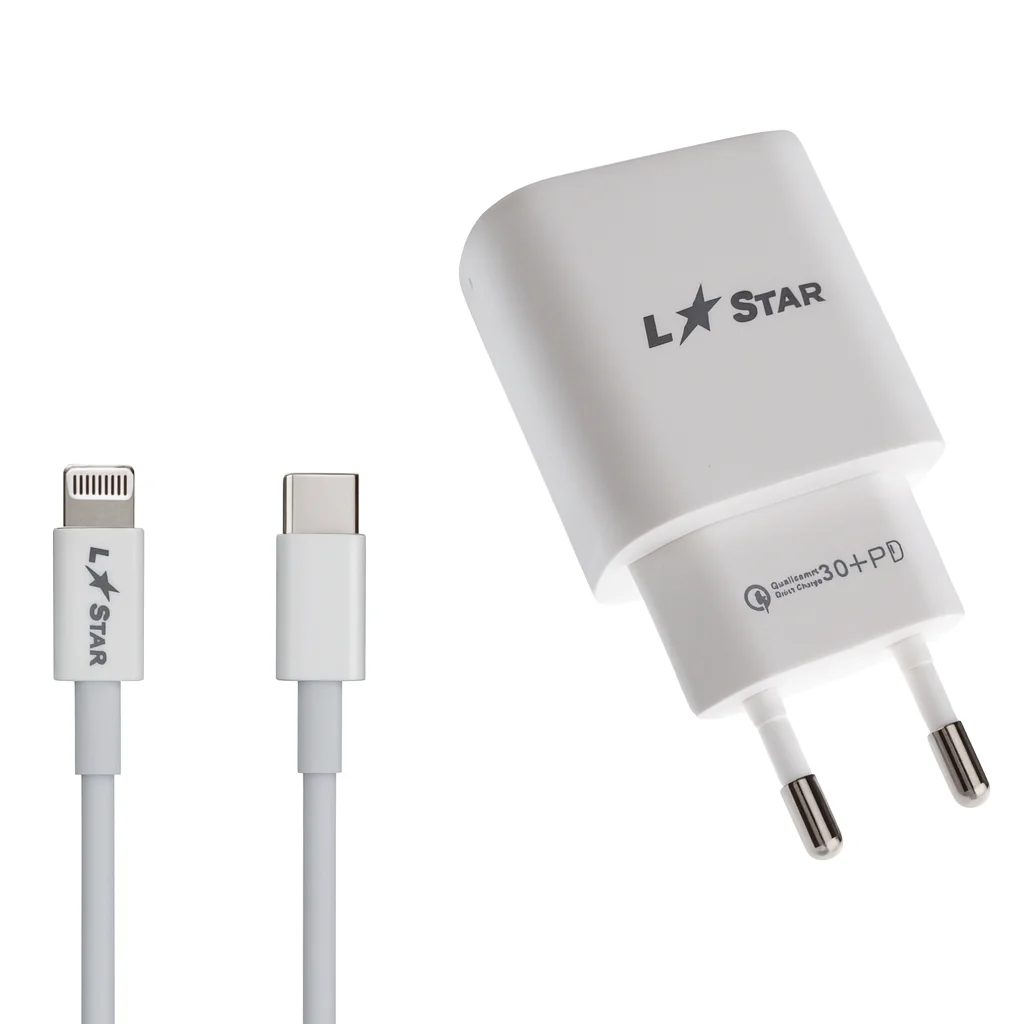 PD20W L✮STAR 2в1 TC-11 FAST 2изх. USB-C + QC3.0 Type-C към Lightning