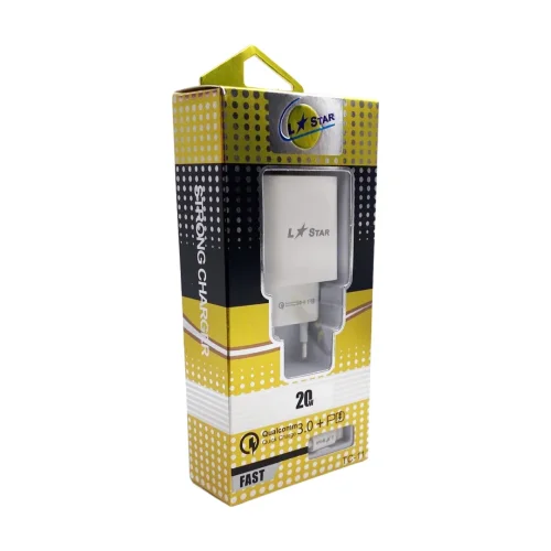 PD20W L✮STAR 2в1 TC-11 FAST 2изх. USB-C + QC3.0 Type-C към Lightning