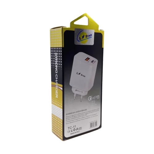 PD20W L✮STAR 2в1 TC-11 FAST 2изх. USB-C + QC3.0 Type-C към Lightning