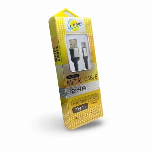Плетен кабел L✮STAR LS-09 Type-C към Type-C – Черен