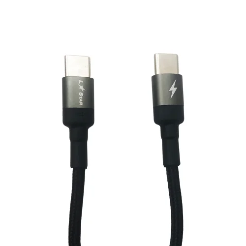 Плетен кабел LS-72 L✮STAR Type-C към Type-C Черен