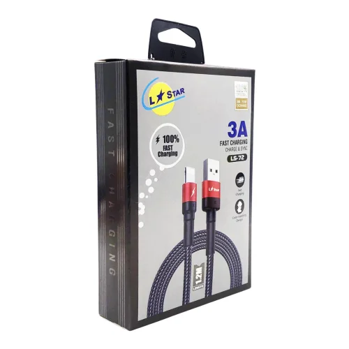 Плетен кабел LS-72 L✮STAR Type-C към Type-C Червен