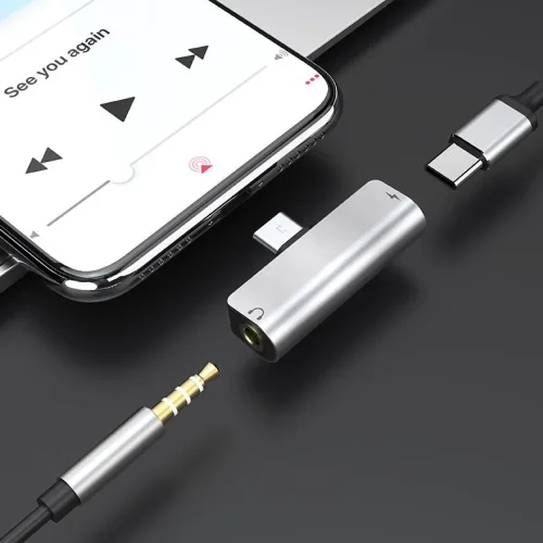 Преходник LS26 HOCO USB-C към USB-C + 3.5mm