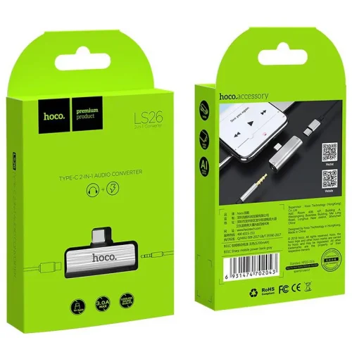 Преходник LS26 HOCO USB-C към USB-C + 3.5mm