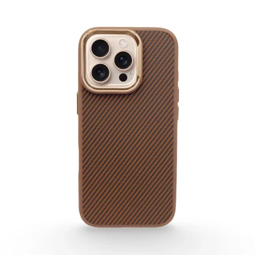 Premium Carbon Case TP-103 за iPhone 17 – Titanium Златист