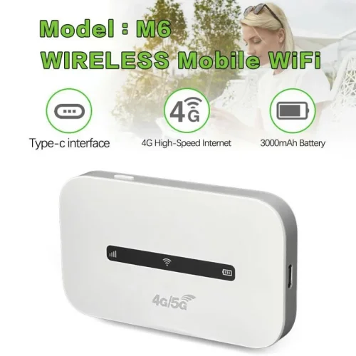 Преносим 5G/4G LTE Wi-Fi рутер M6-E със SIM карта, до 150 Mbps и батерия 3000 mAh