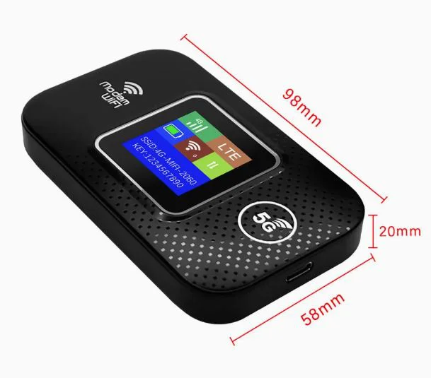 Преносим 5G/4G LTE Wi-Fi рутер MF680-E със SIM карта, цветен дисплей и батерия 3600 mAh – бял
