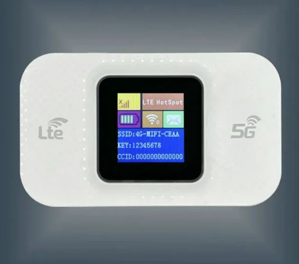Преносим 5G/4G LTE Wi-Fi рутер MF680-E със SIM карта, цветен дисплей и батерия 3600 mAh – бял