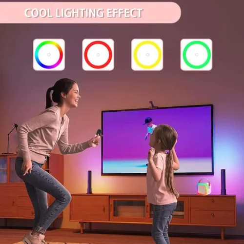 Преносима тонколона K12 RGB осветление – Розов