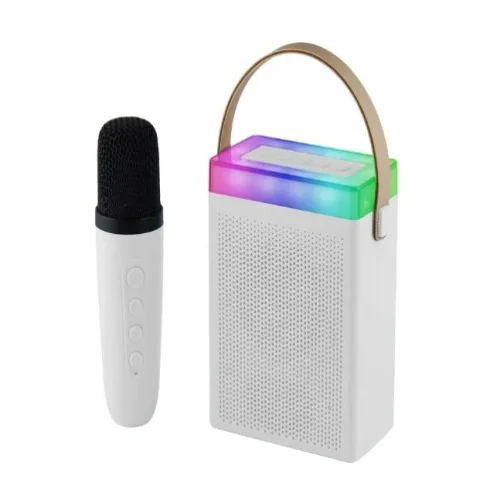 Преносима Tонколона KISONLI G22, Bluetooth (Бял) Караоке, USB, SD, FM, AUX LED RGB