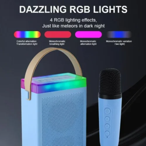 Преносима Tонколона KISONLI G22, Bluetooth (Бял) Караоке, USB, SD, FM, AUX LED RGB