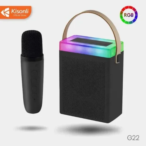 Преносима Tонколона KISONLI G22, Bluetooth (Бял) Караоке, USB, SD, FM, AUX LED RGB