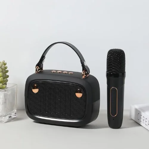 Преносима Tонколона KK-01 , BT,USB,SD,FM,AUX LED RGB – Черен