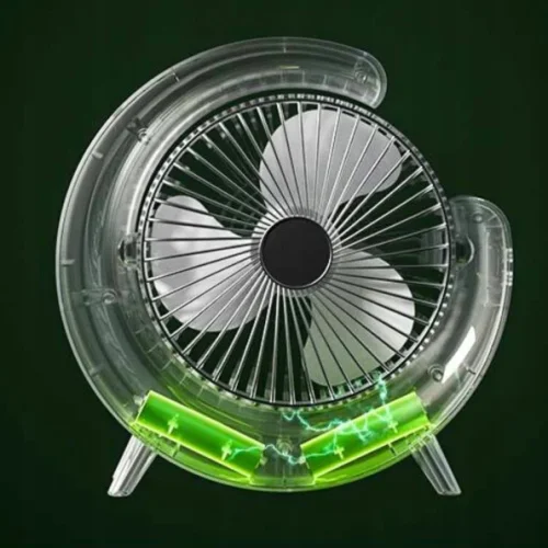Презареждащ се вентилатор A3 3-степенен + RGB LED – Син