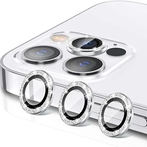 Протектор с камъни за Камера iPhone 11 / 12 / 12 mini – Сив
