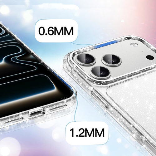 Прозрачен бляскав калъф за iPhone 18 Pro рамка
