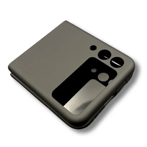 PVC Цветен кейс за Samsung Z Flip 3 от 2 части – Черен
