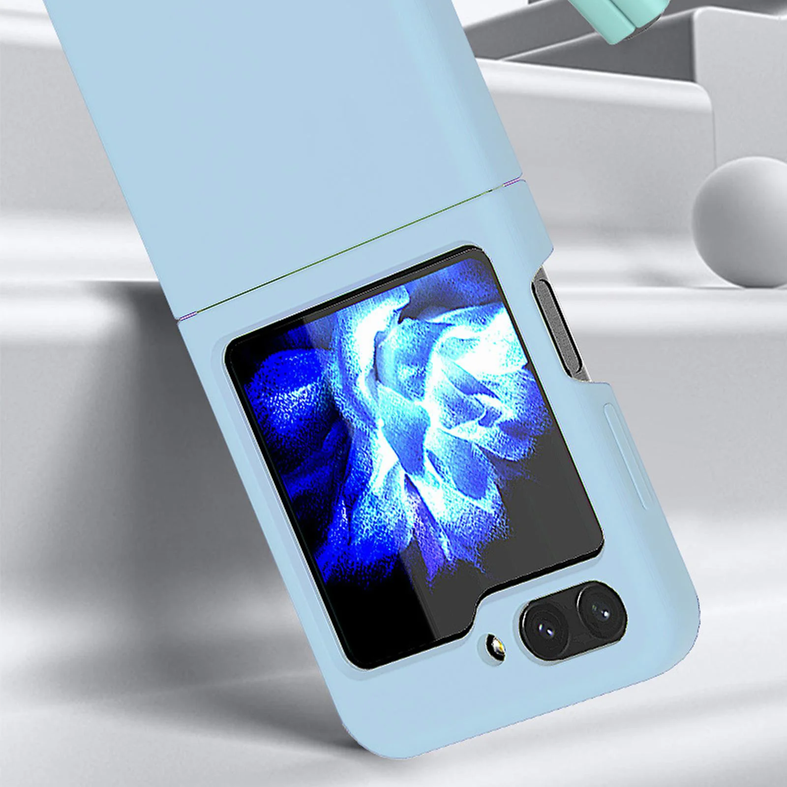 PVC Цветен кейс за Samsung Z FLIP 3 от 2 части – Жълт