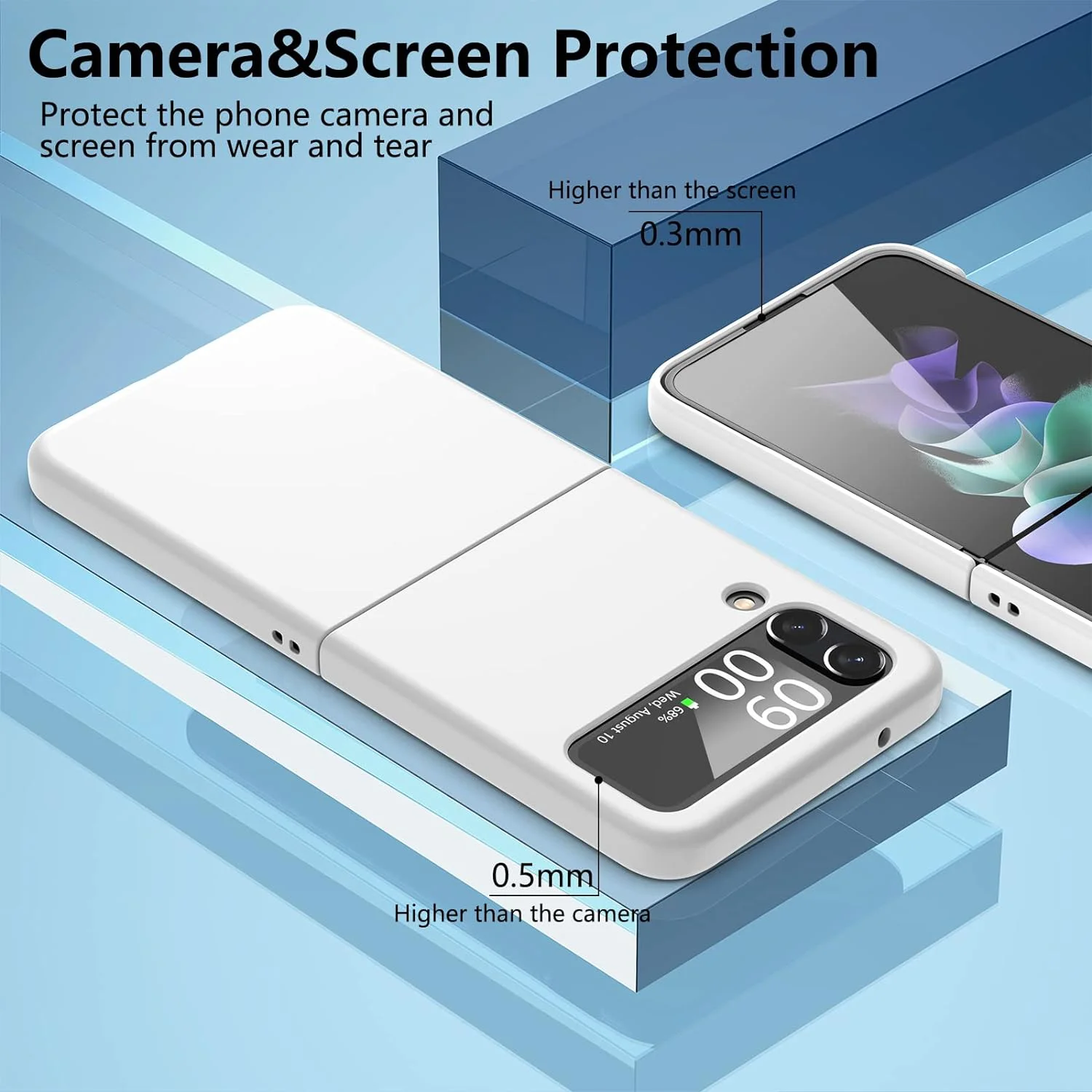 PVC Цветен кейс за Samsung Z FLIP 4 от 2 части – Бял