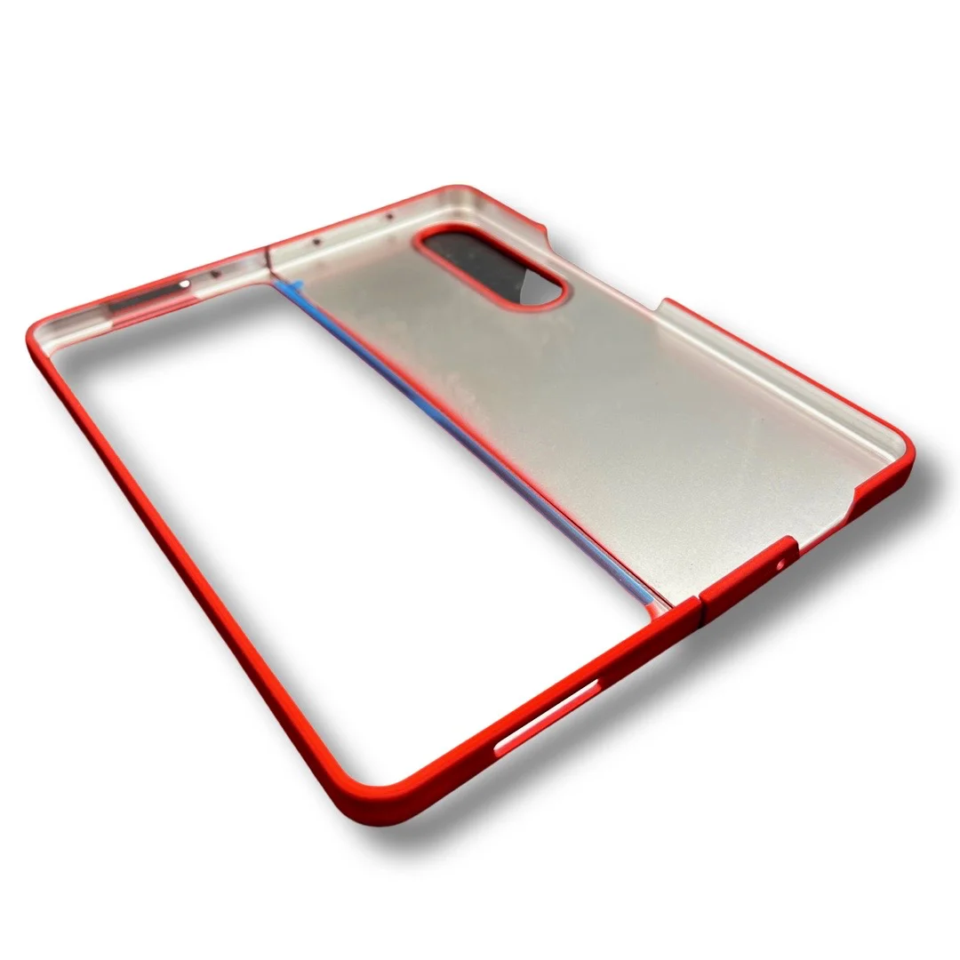 PVC Цветен кейс за Samsung Z FOLD 3 от 2 части – Червен