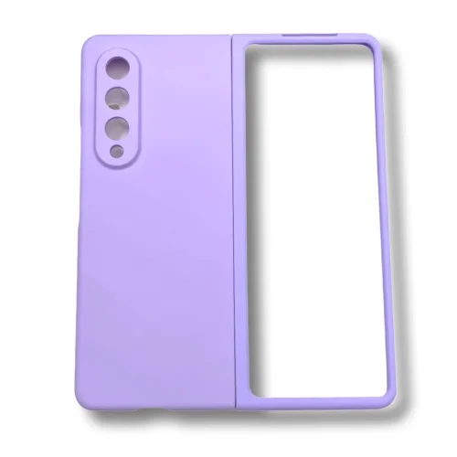 PVC Цветен кейс за Samsung Z Fold 3 от 2 части – Лилав