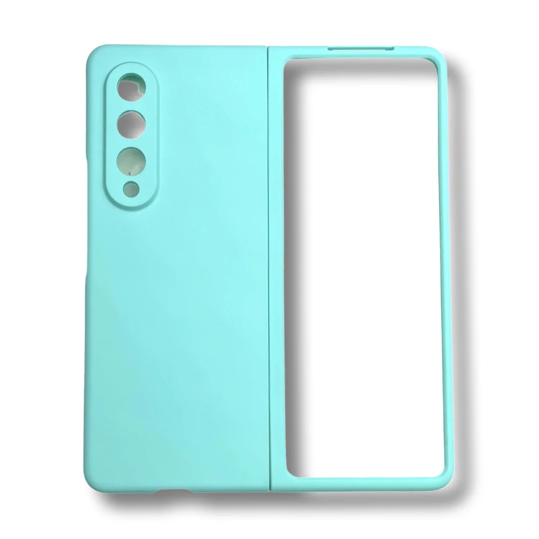 PVC Цветен кейс за Samsung Z Fold 3 от 2 части – Светло Син