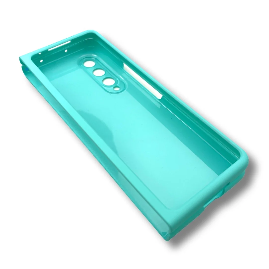 PVC Цветен кейс за Samsung Z Fold 3 от 2 части – Светло Син
