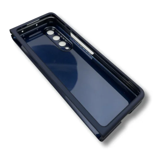 PVC Цветен кейс за Samsung Z Fold 3 от 2 части – Тъмно Син