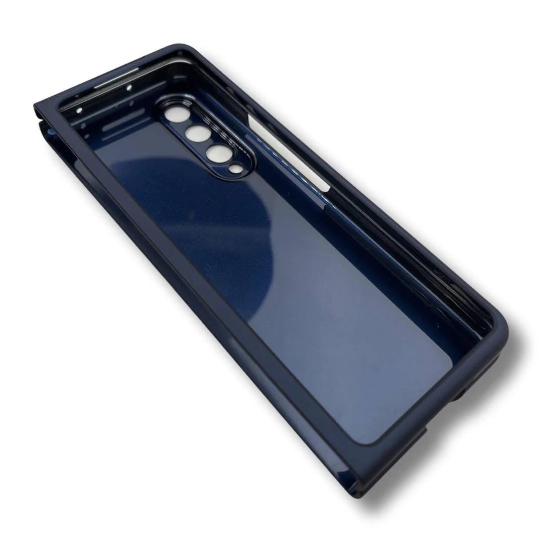 PVC Цветен кейс за Samsung Z Fold 3 от 2 части – Тъмно Син