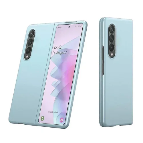 PVC Цветен кейс за Samsung Z FOLD 4 от 2 части – Светло Син