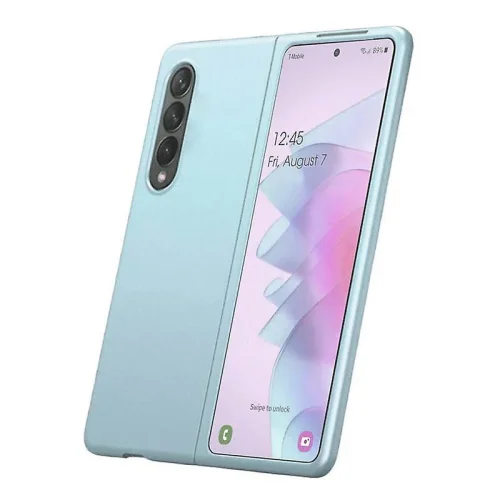 PVC Цветен кейс за Samsung Z FOLD 4 от 2 части – Светло Син