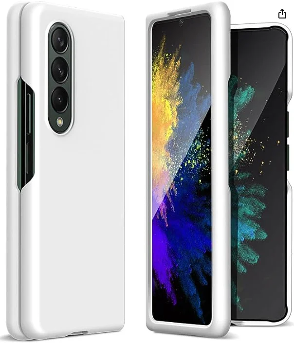 PVC Цветен кейс за Samsung Z FOLD 5 от 2 части – Бял