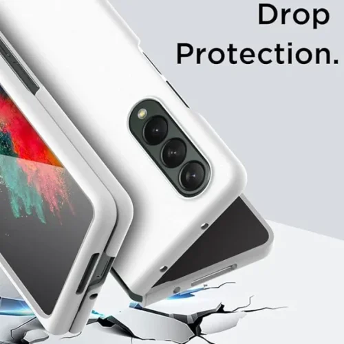 PVC Цветен кейс за Samsung Z FOLD 5 от 2 части – Бял