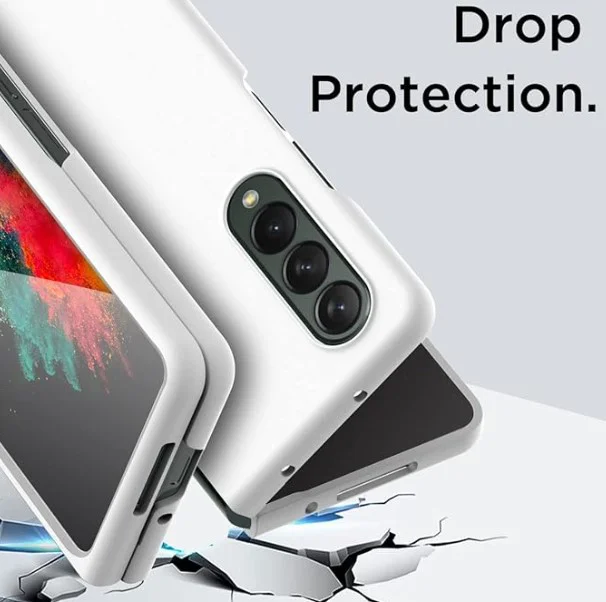 PVC Цветен кейс за Samsung Z FOLD 5 от 2 части – Бял