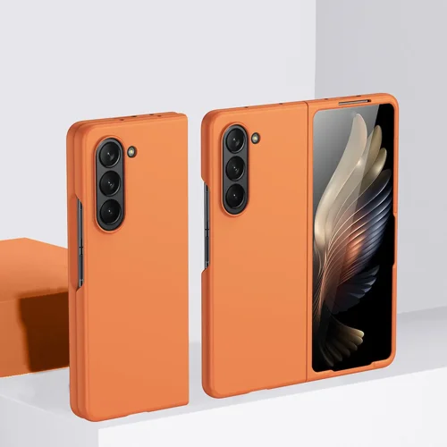 PVC Цветен кейс за Samsung Z FOLD 5 от 2 части – Оранжев