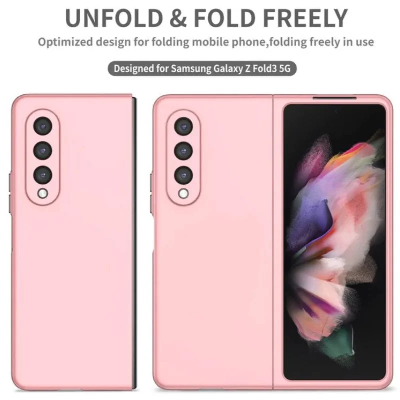 PVC Цветен кейс за Samsung Z FOLD 5 от 2 части – Розов