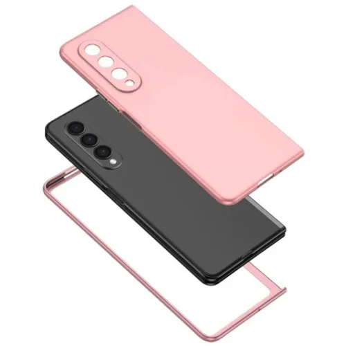 PVC Цветен кейс за Samsung Z FOLD 5 от 2 части – Розов