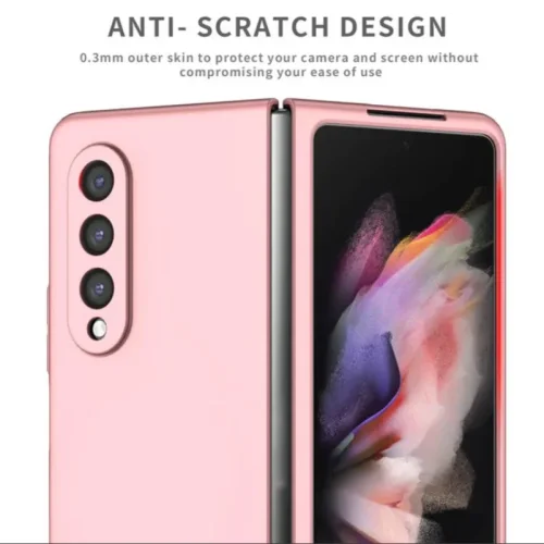 PVC Цветен кейс за Samsung Z FOLD 5 от 2 части – Розов