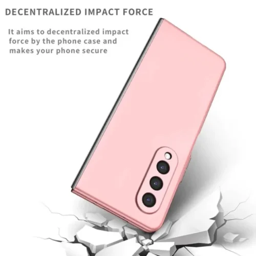 PVC Цветен кейс за Samsung Z FOLD 5 от 2 части – Розов