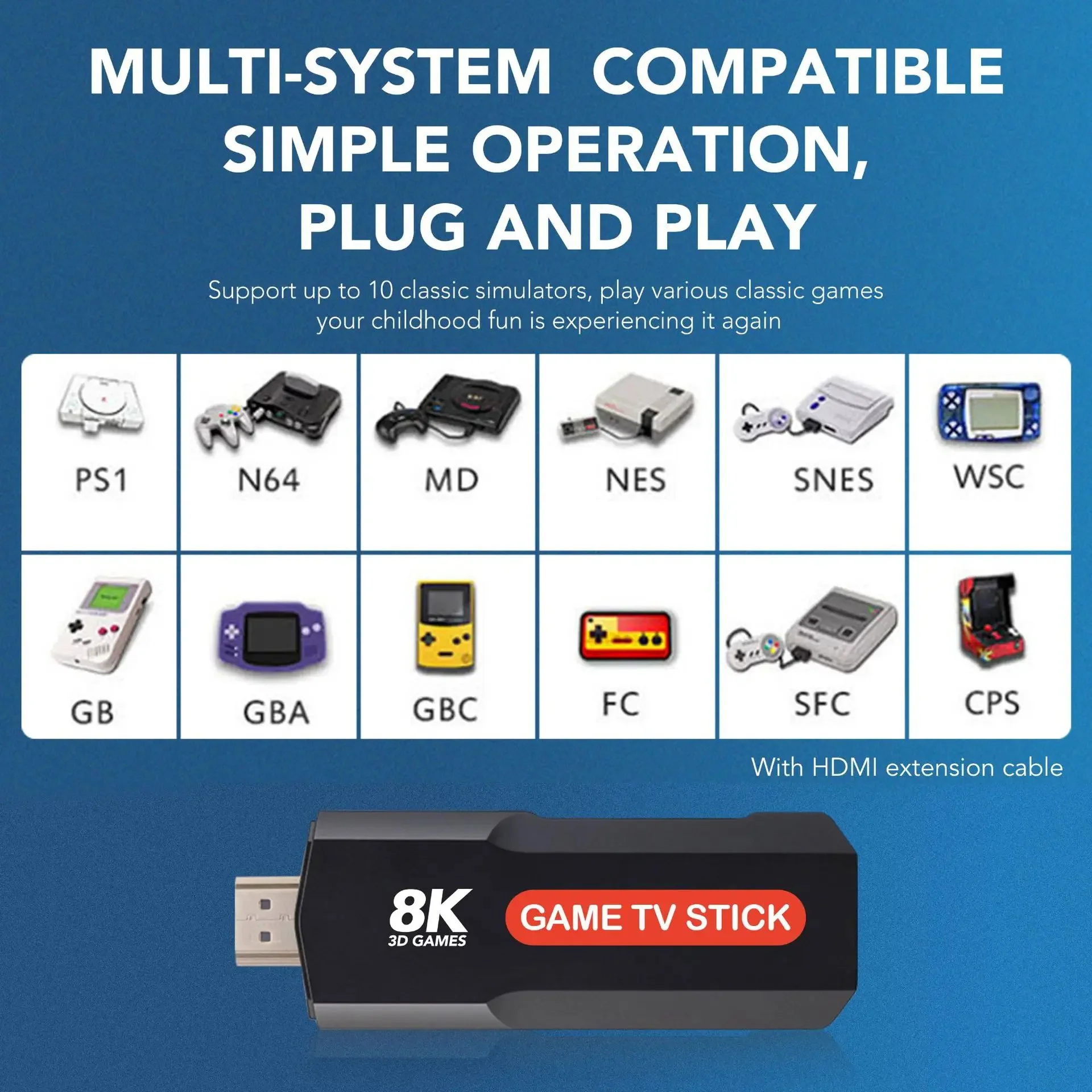 Q9 джойстик 8K TV Stick с Android 11.1 – 64GB, 10 000 игри, HDMI 8K изход, гейм конзола с дистанционно и контролер
