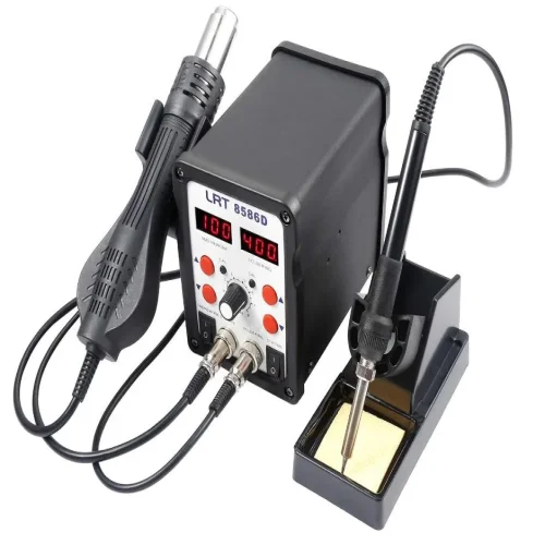 QUICK 8586D 2 в 1 800W SMD станция за преработка с горещ въздух с поялник