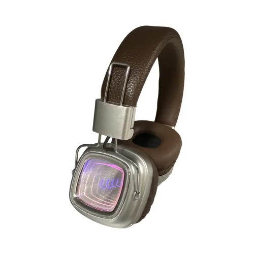 Ретро Bluetooth слушалки WBK946 (Кафяв) с LED екран – Класически американски стил
