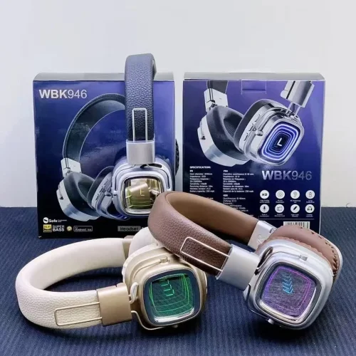 Ретро Bluetooth слушалки WBK946 (Кафяв) с LED екран – Класически американски стил