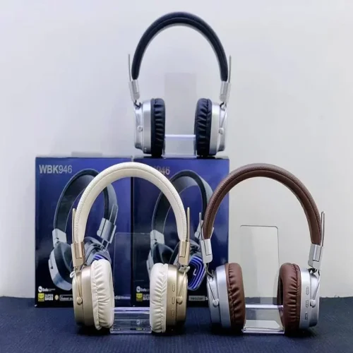 Ретро Bluetooth слушалки WBK946 (Кафяв) с LED екран – Класически американски стил