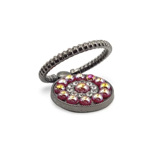 RG03 Ринг Форма кръгче с кристали – Червен