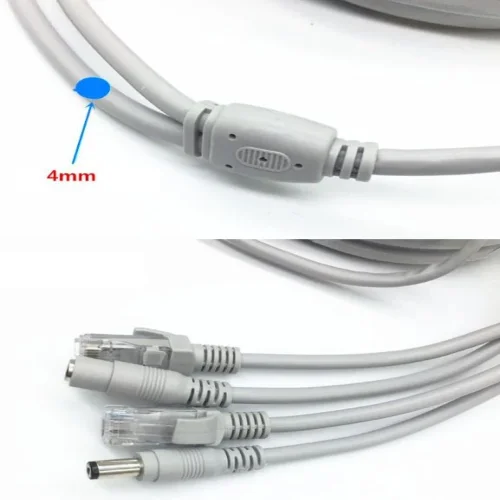 RJ45 удължителен интернет кабел за видеонаблюдение DC – 10M