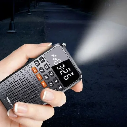 Rolton T1 Преносимо FM радио с Bluetooth, MP3 плейър, LED дисплей, фенерче и USB зареждане